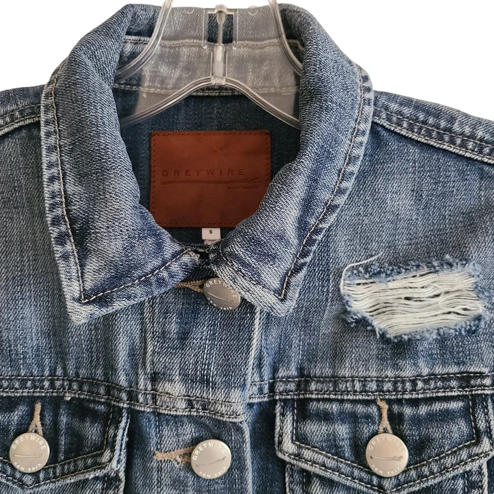 GREYWIRE New York‎ Lilly Denim Vest Soho Distressed Medium Wash Women's Small